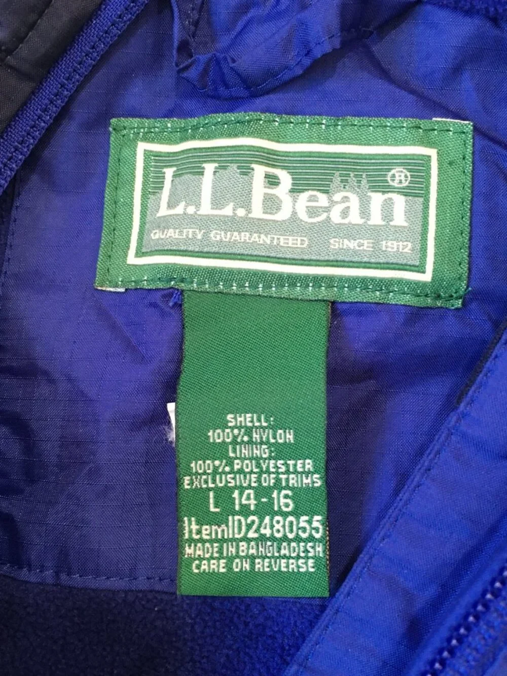 L.L. Bean good measurements